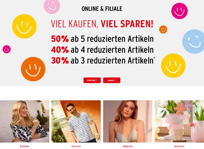 Ernstings Staffelrabatt Aktion